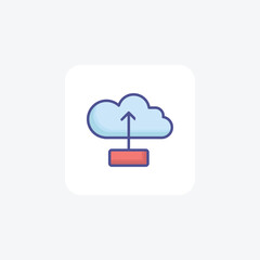 Explore the Harmony of Flat Iconic Cloud Upload Treasures
