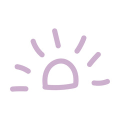 cute abstract sun hand drawn using pastel color. vector illustration