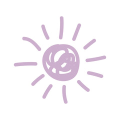 cute abstract sun hand drawn using pastel color. vector illustration