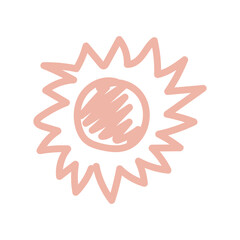 cute abstract sun hand drawn using pastel color. vector illustration