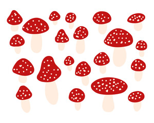 Vector pattern fly agaric mushrooms