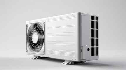 Air conditioner unit isolated on a white background. Generative AI.