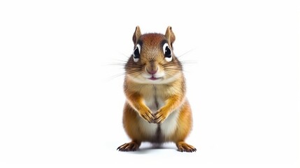 Chipmunk isolated white background. Generative AI.