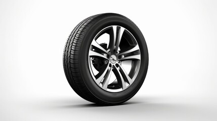 Obraz premium Car wheel isolated on white background. Generative AI.