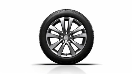 Obraz premium Car wheel isolated on white background. Generative AI.