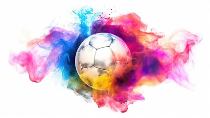A Flying Football Wrapped in Colorful Smoke: 2022 and 2026 Qatar World Championships. Generative AI