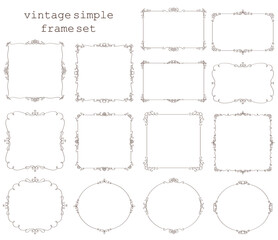 ビンテージ風の上品なシンプルフレームセット　罫線　枠