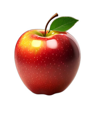 Red apple isolated on white background AI generated image.