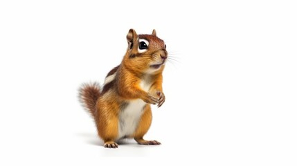 Chipmunk isolated white background. Generative AI.