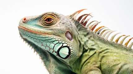 Fototapeta premium Iguana isolated on white background. Generative AI.