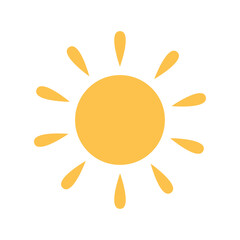 Sun vector icon. Isolated on a white background.