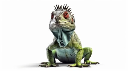 Obraz premium Iguana isolated on white background. Generative AI.
