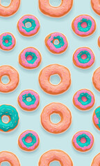 background made of colorful donuts created with generative AI