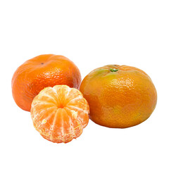 fresh Mandarin fruit isolated on white background