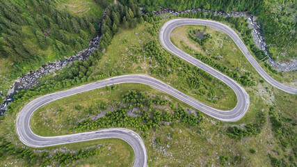 Transfagarasan mountain road in Romanian Carpathians, Romania