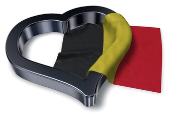 flag of belgium and heart symbol - 3d rendering