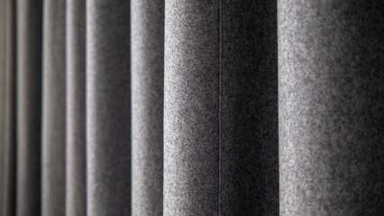 gray curtain from felt for acoustic absorption