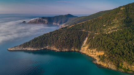 aerial view at the island of Thassos, Greece