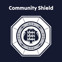 Vector graphic illustration of Community Shield Trophy Silhouette. English football competition trophy. Community shield trophy.