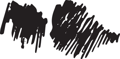 Vector graphics black spots. Abstract elements black graphics highlighted on a white background. A blot by hand in ink. Doodle illustration.