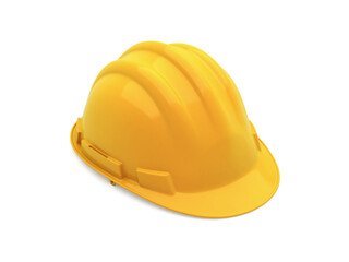 3d render yellow safety helmet (clipping path)