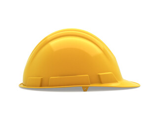 3d render yellow safety helmet (clipping path)