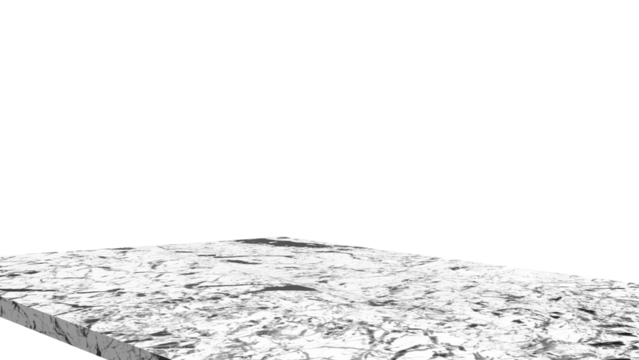 white carrara marble table corner at foreground used as product displayed isolated on background with clipping path. perspective view of stone table showing edge of table.