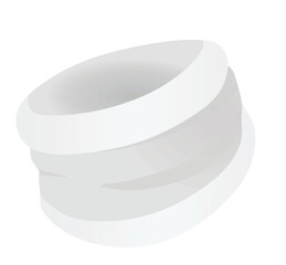 White neck scarf. vector illustration