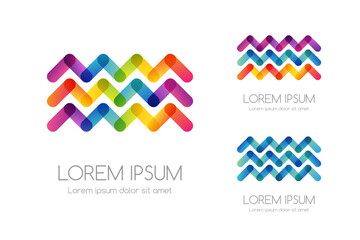 Abstract rainbow color logo. Colorful vector emblem.