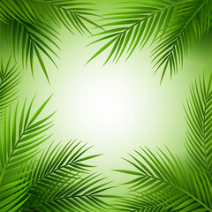 Tropical palm tree frame with copy space.