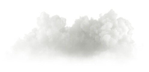 Ozone cumulus puffy clouds shapes on transparent backgrounds 3d render png