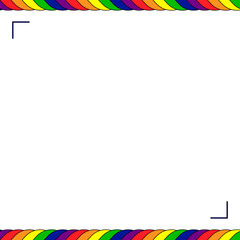 LGBT pride flag color bars with copy space background. LGBTQ+ Pride Flag Frame. Square Frame.