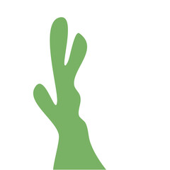 Abstract Green Cactus Shape