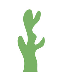 Abstract Green Cactus Shape