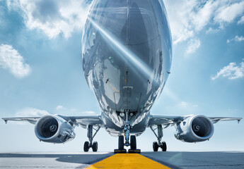 Fototapeta premium aircraft on a runway ready for take off