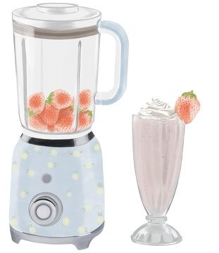 strawberry shake and fruit blender