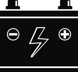 Simple Motor Car Battery Icon Illustration - obrazy, fototapety, plakaty