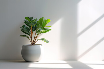 Monstera plant in a flowerpot in an open space room