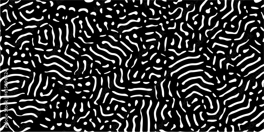 Fototapete Abstract black and white pattern created using a computer generative algorithm called reaction-diffusion.