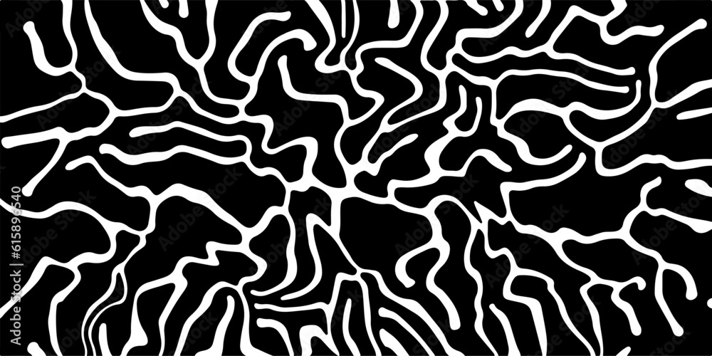 Fototapete Abstract black and white pattern created using a computer generative algorithm called reaction-diffusion.