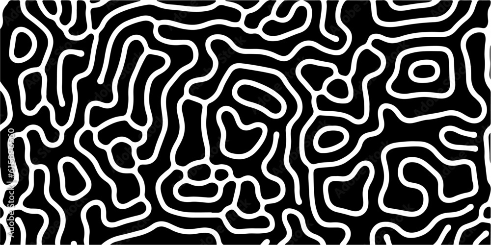 Fototapete Abstract black and white pattern created using a computer generative algorithm called reaction-diffusion.