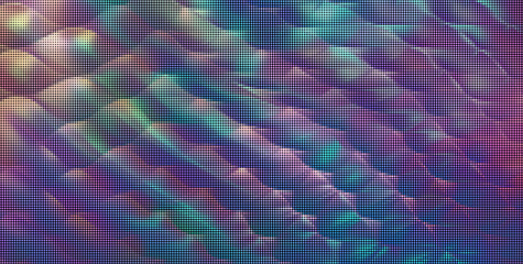 Vector warped lines colorful background. Modern abstract creative backdrop with multicolor variable width stripes. Wavy stripes optical illusion. Moire waves.