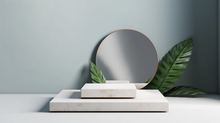 Empty podium for product exhibition generative ai