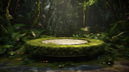 Empty podium for product exhibition generative ai