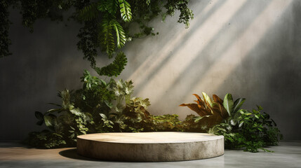 Empty podium for product exhibition generative ai