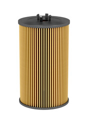 Automobile oil filter cartridge, isolated on white background