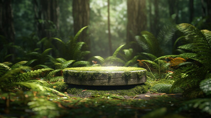 Empty podium for product exhibition generative ai