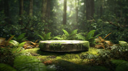 Empty podium for product exhibition generative ai