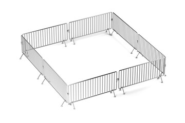 Barricaded square with mobile steel fences