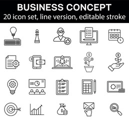 business solutions icon set